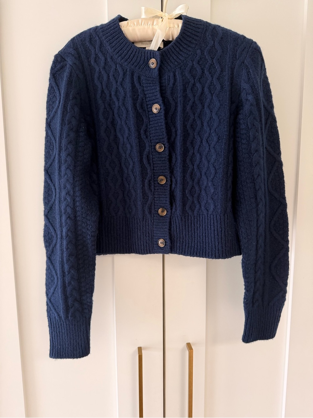 Favorite Daughter The Eleanor Merino Wool & Cashmere Blend Crop Cardigan